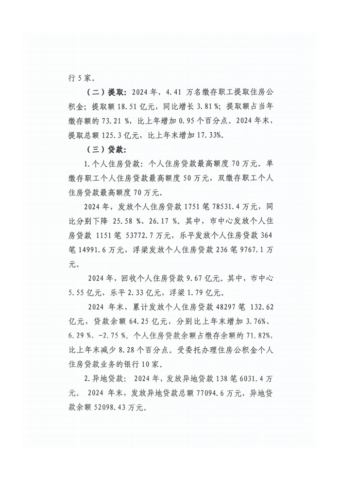 景德镇市住房公积金2024年年度报告